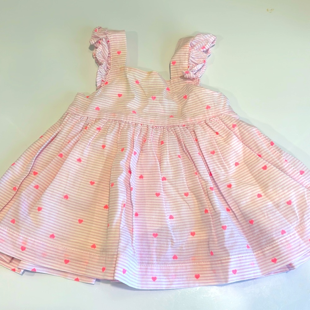 Baby Bgosh dress 0-3mos. Pink with hearts